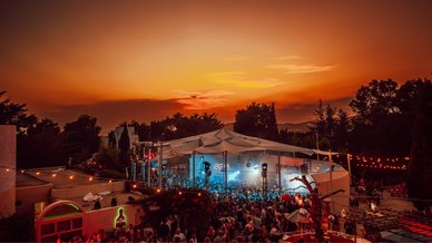 Sunset over the Garden at 528 Ibiza